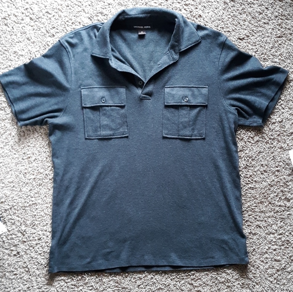 Michael kors mens grey charcoal polo shirt top